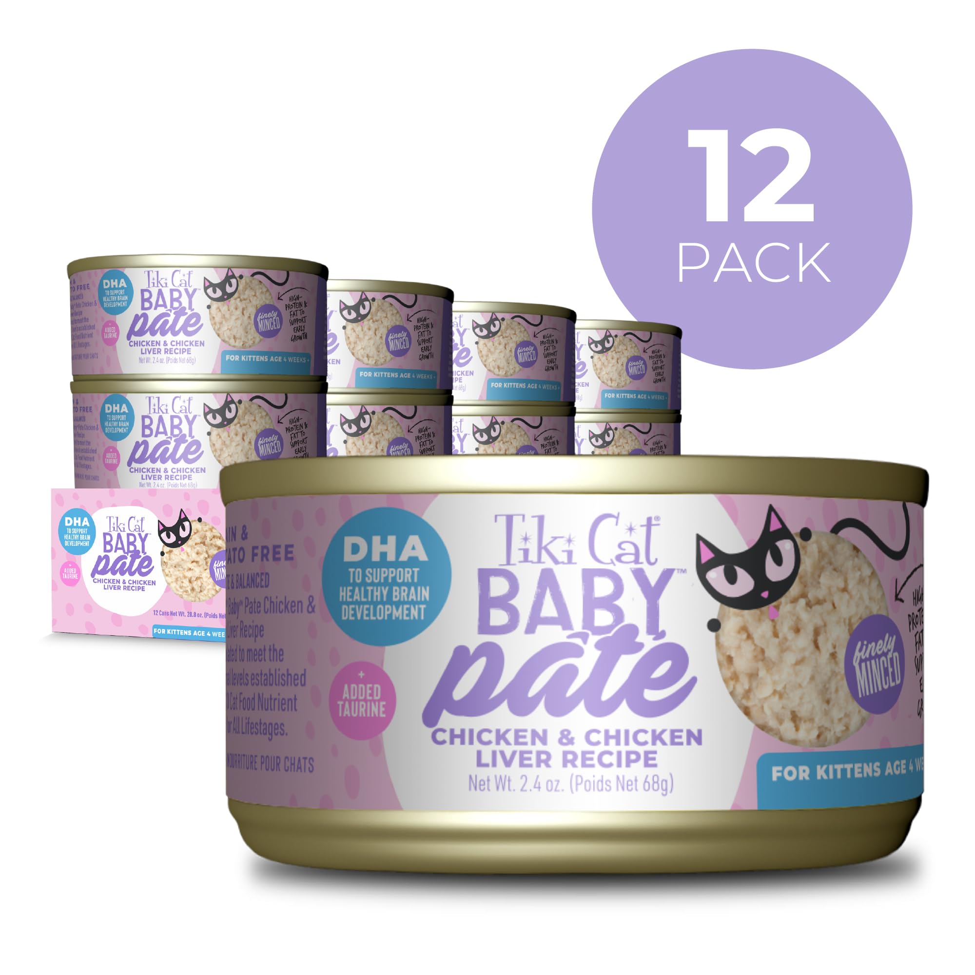 TIKI PETS Tiki Cat Baby pâté ouvert montrant texture douce et appétente