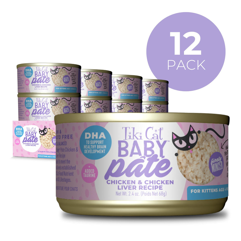 TIKI PETS Tiki Cat Baby pâté ouvert montrant texture douce et appétente