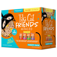 TIKI PETS emballage avant du pack Tiki Cat Friends montrant variété et praticité