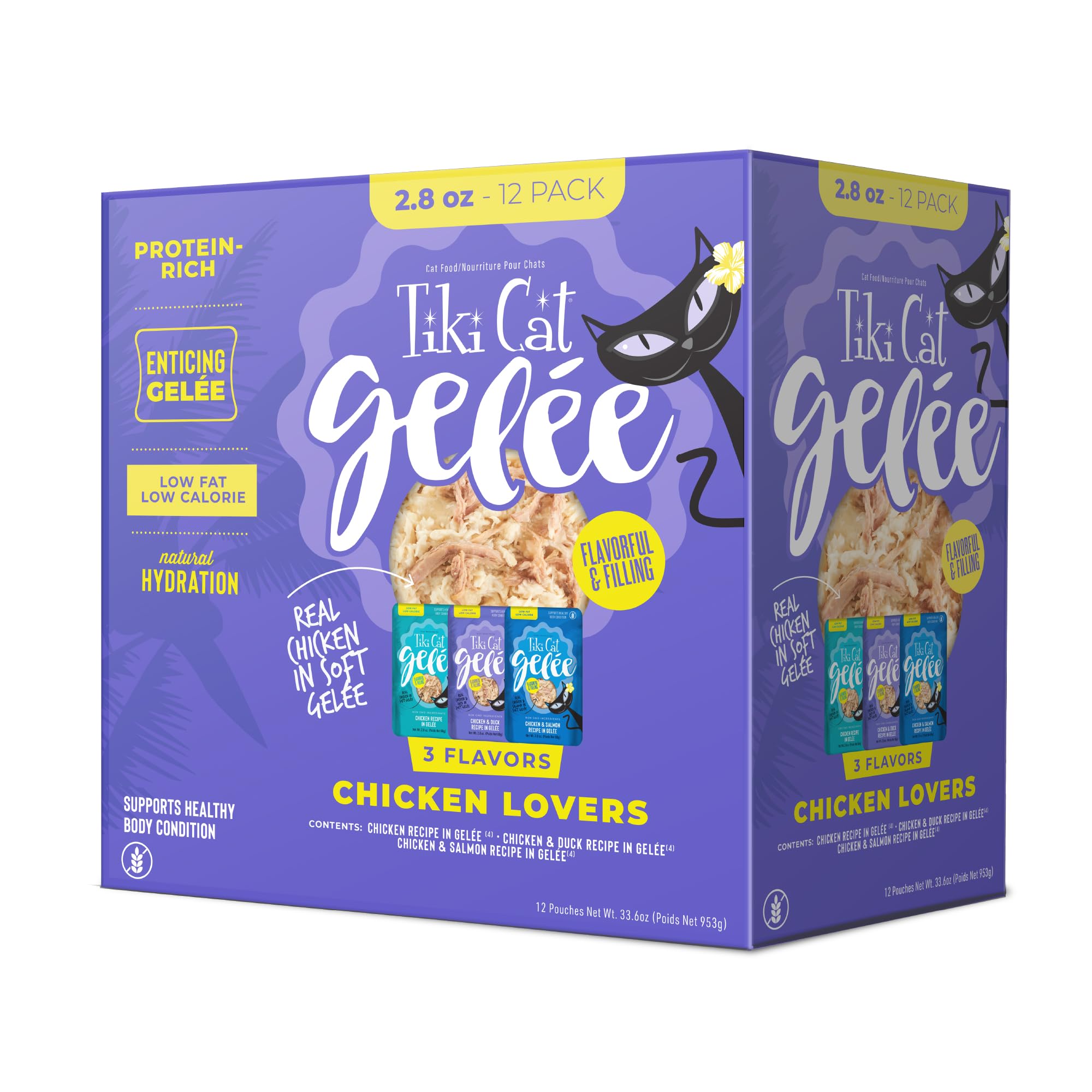 TIKI PETS sachets Tiki Cat en pack, présentation productivité repas