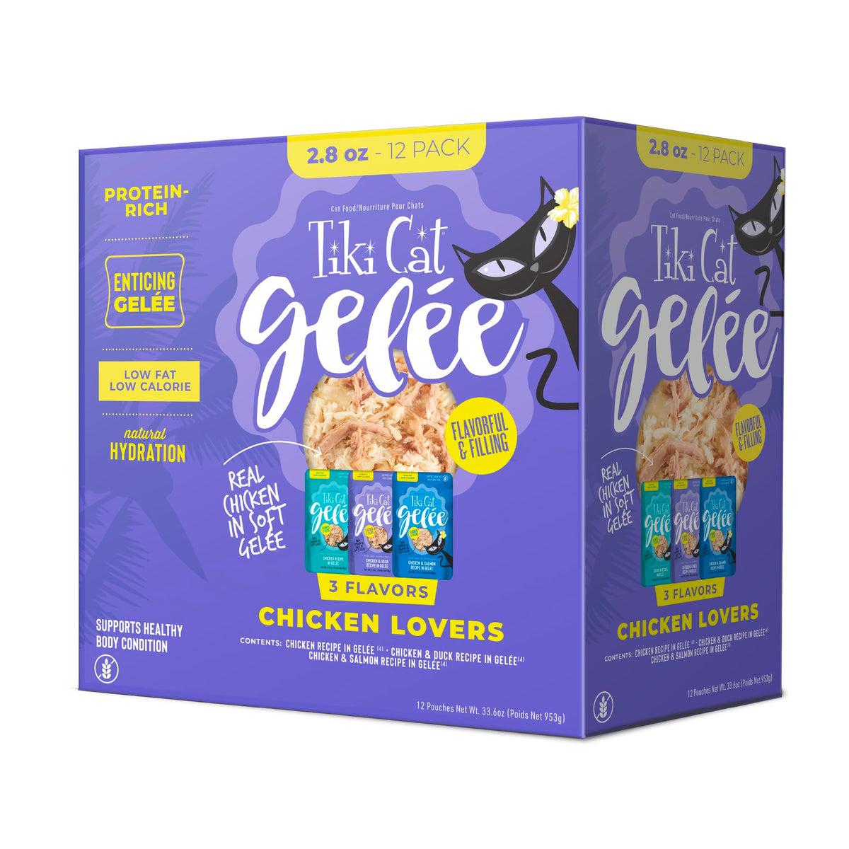 TIKI PETS sachets Tiki Cat en pack, présentation productivité repas