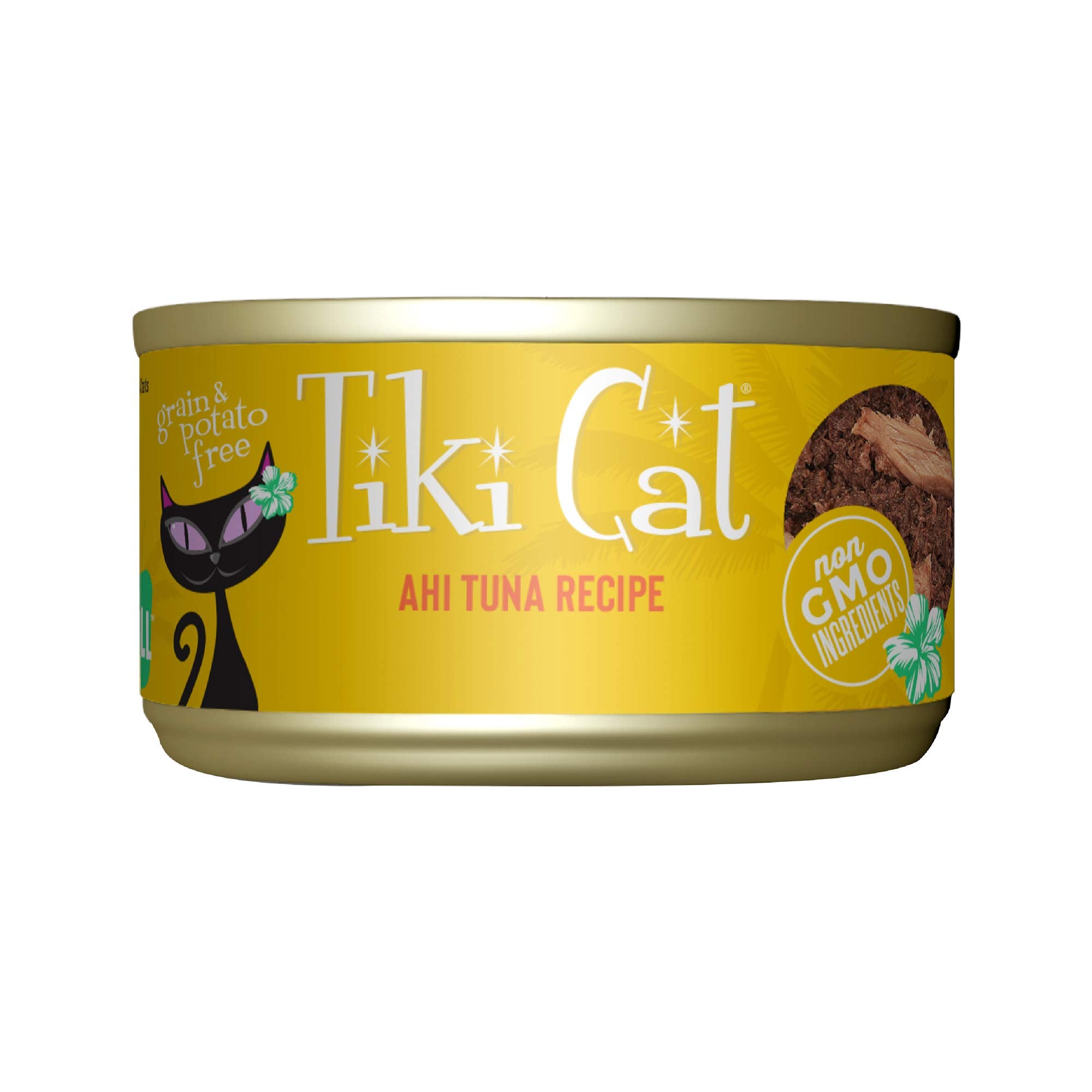 TIKI PETS boîte Tiki Cat Grill Ahi Tuna vue avant bénéfice appétence instantanée