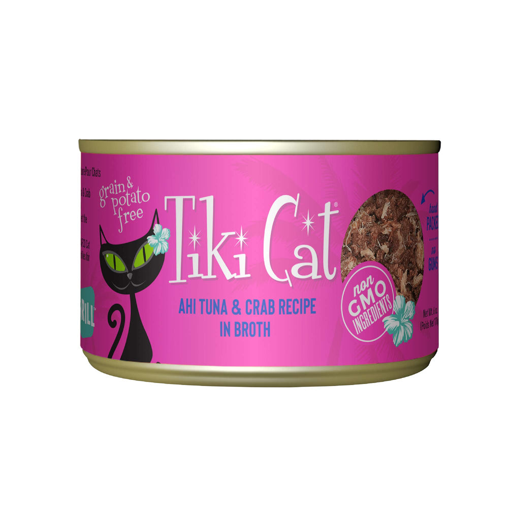 TIKI PETS boîte face avant montrant l'emballage attrayant et la saveur