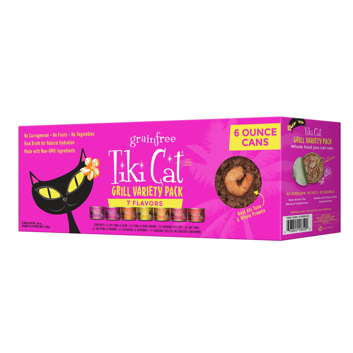 TIKI PETS Tiki Cat Grill face de la boîte montrant l’étiquette appétente