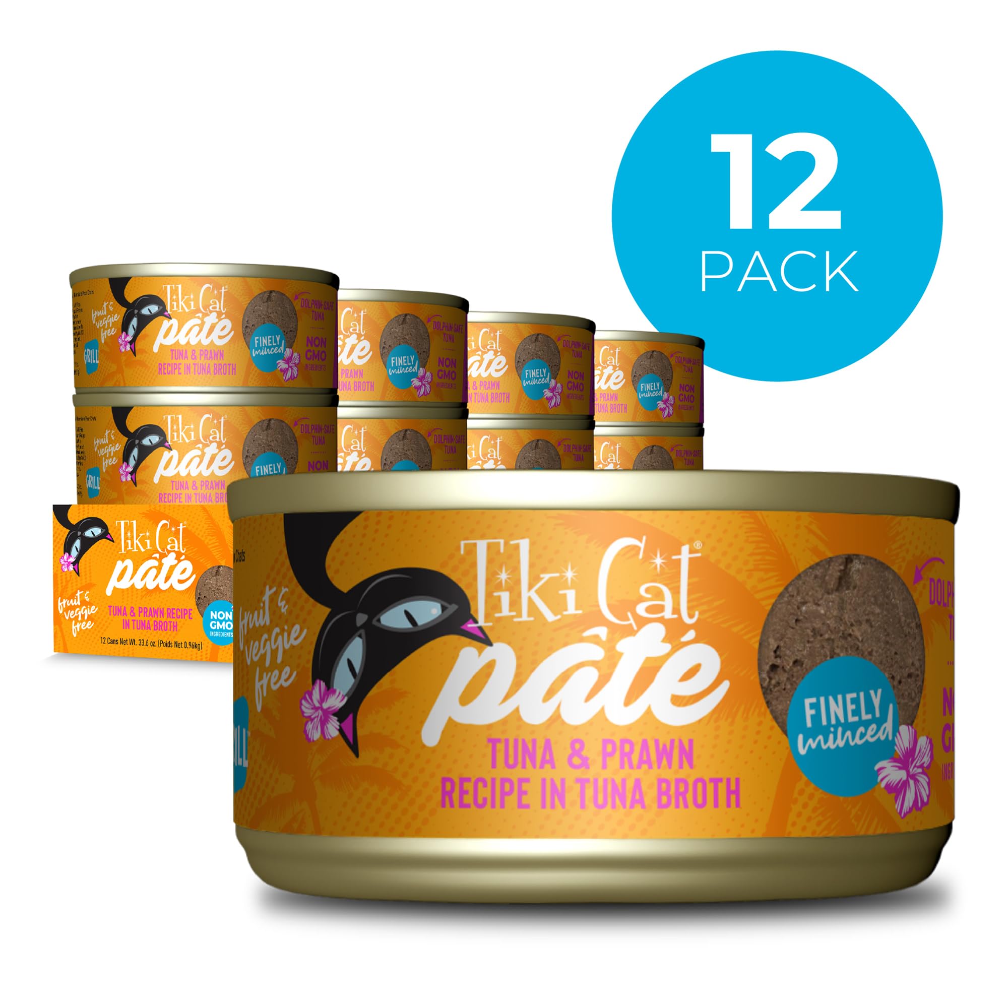 TIKI PETS boîte ouverte révélant le pâté appétissant pour une appétence accrue