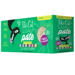 TIKI PETS pack Tiki Cat Luau face montrant diversité de saveurs et praticité