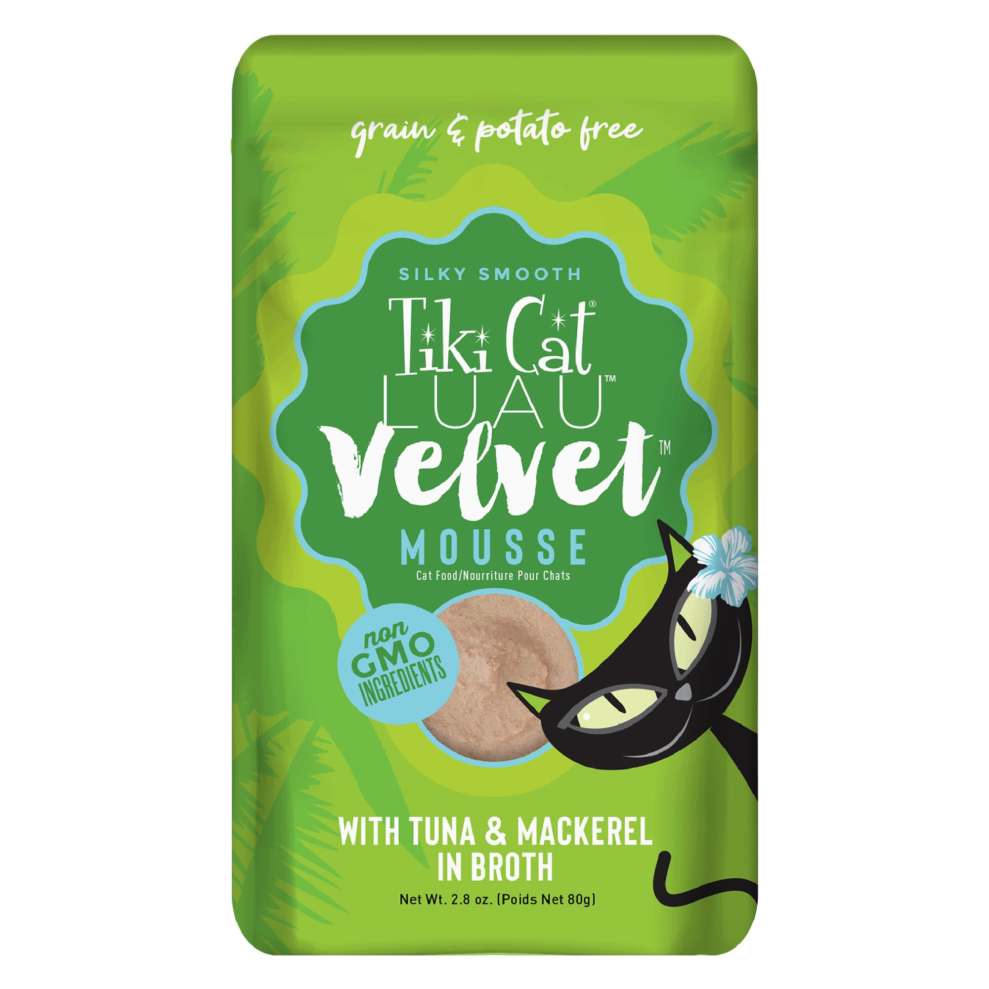 TIKI PETS sachet Tiki Cat Luau Velvet Mousse face avant, présentation claire et appétissante