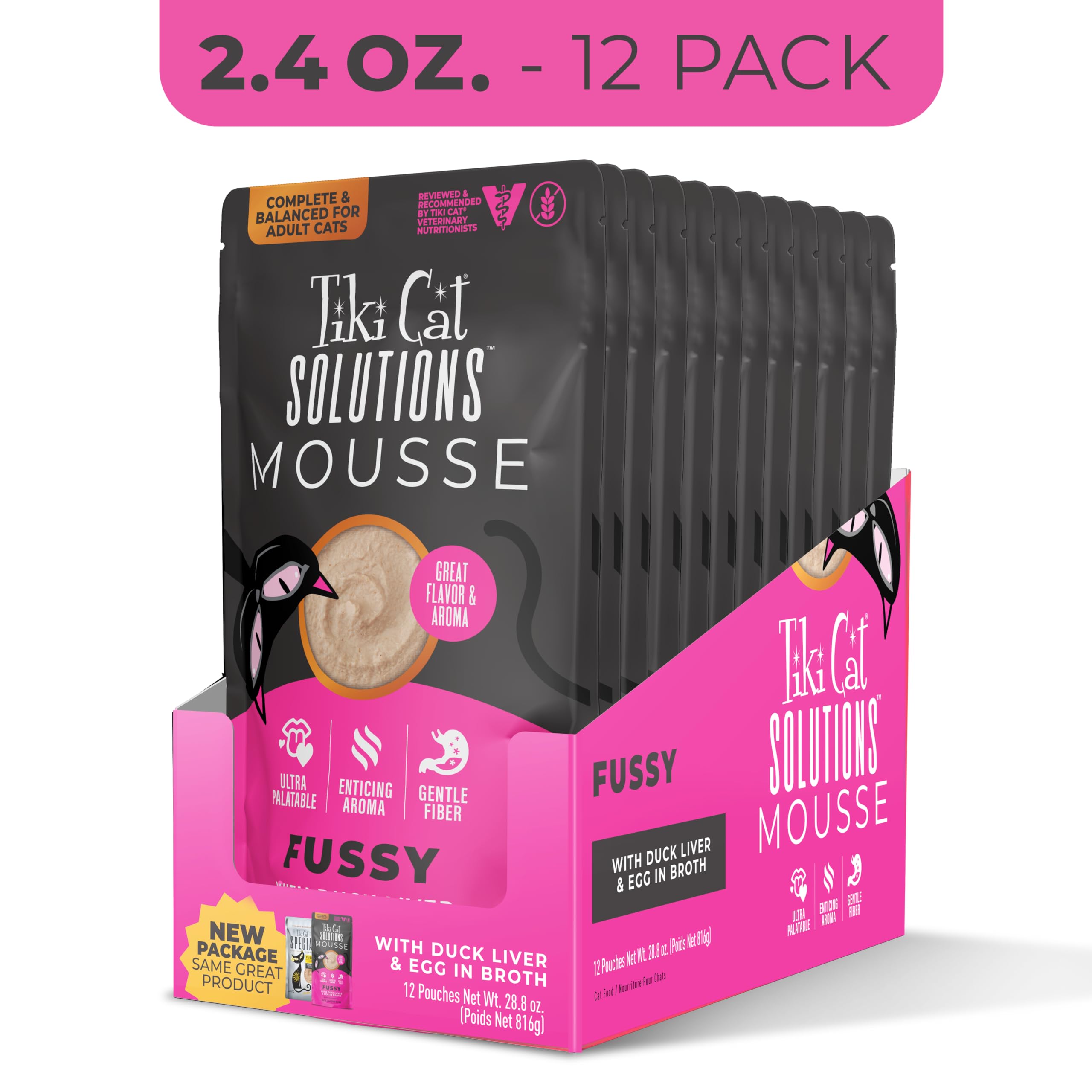 TIKI PETS Tiki Cat gros plan sur la texture mousseuse bénéfique appétence