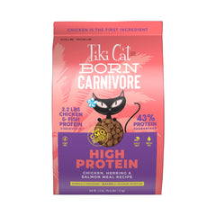 TIKI PETS sachet Tiki Cat Born Carnivore face montrant l'emballage