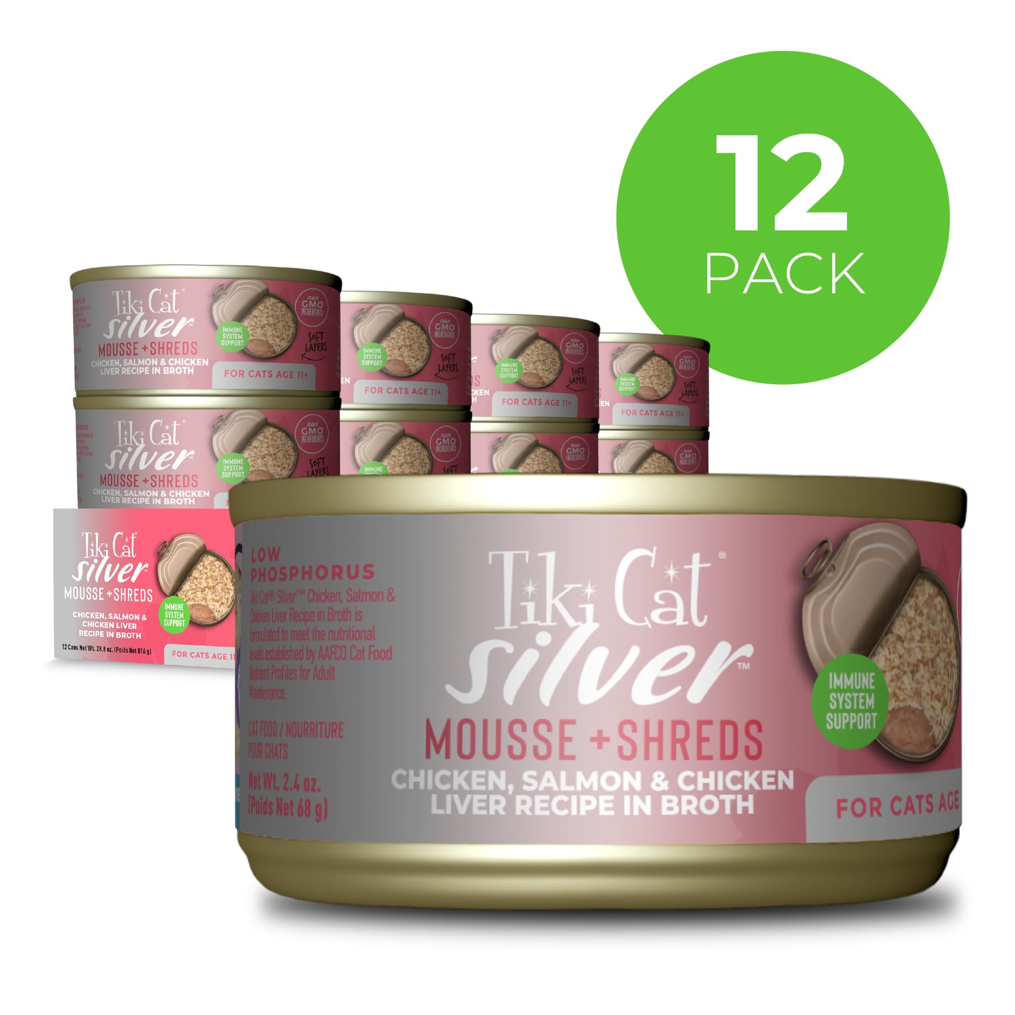 TIKI PETS mousse et texture onctueuse visible, facilite mastication
