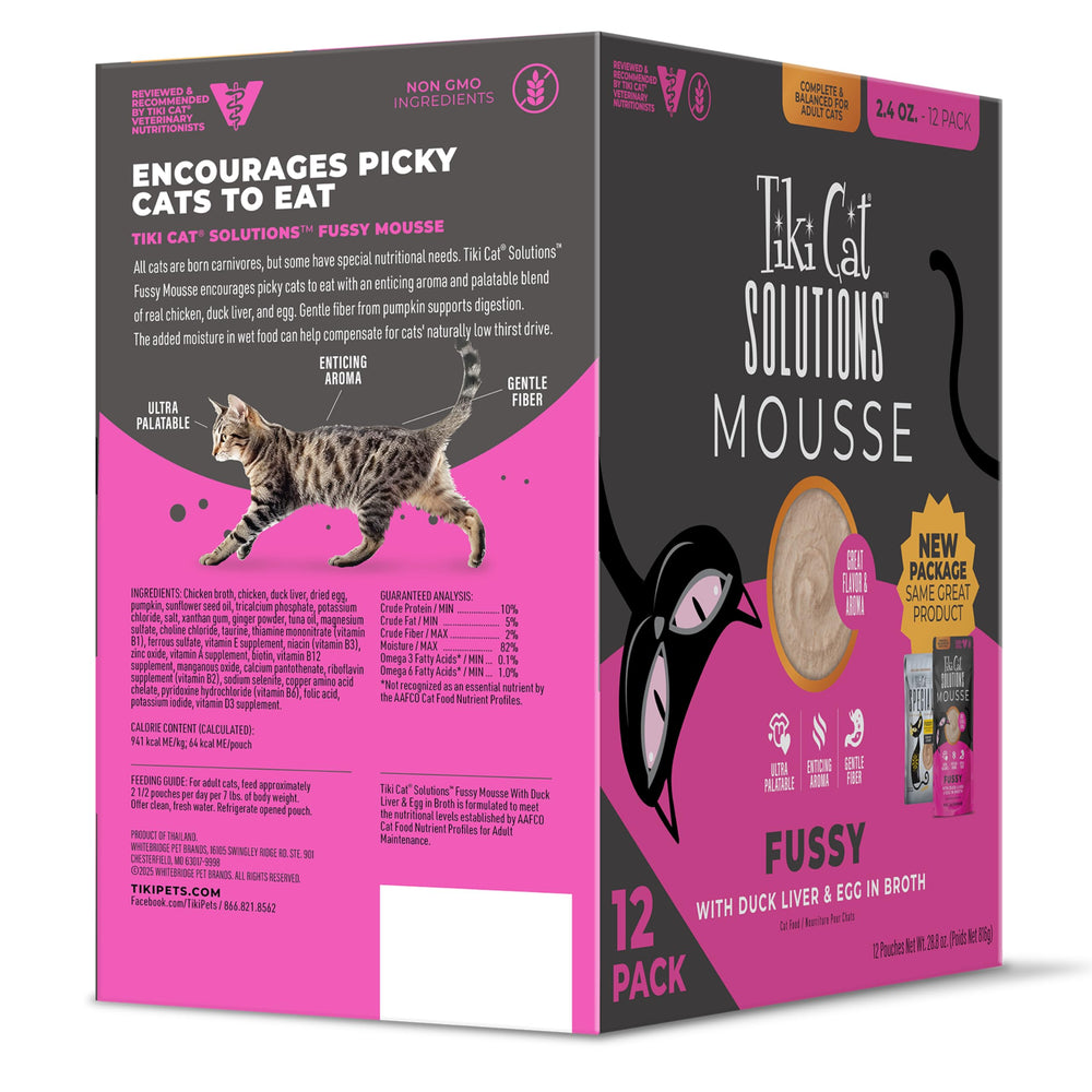 TIKI PETS mousse ouverte gros plan montrant texture onctueuse et appétence