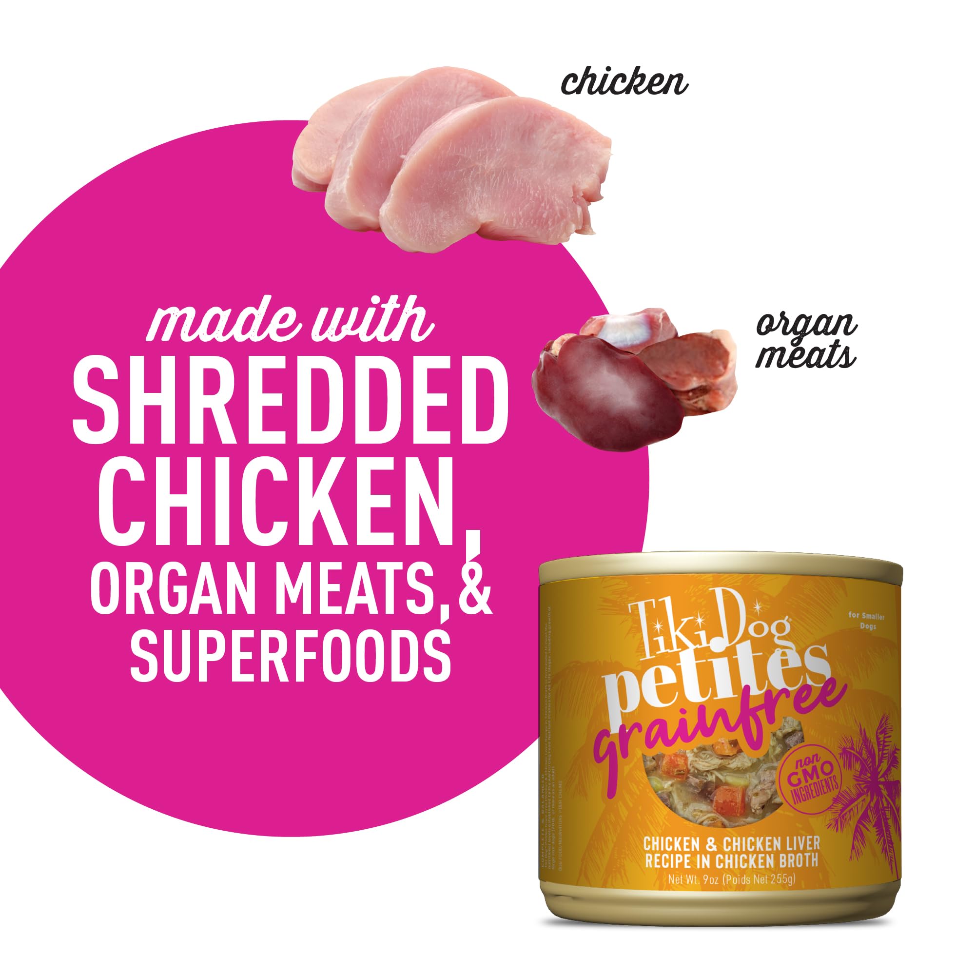 TIKI PETS mélange d'ingrédients kale et patate douce, apporte vitamines et antioxydants