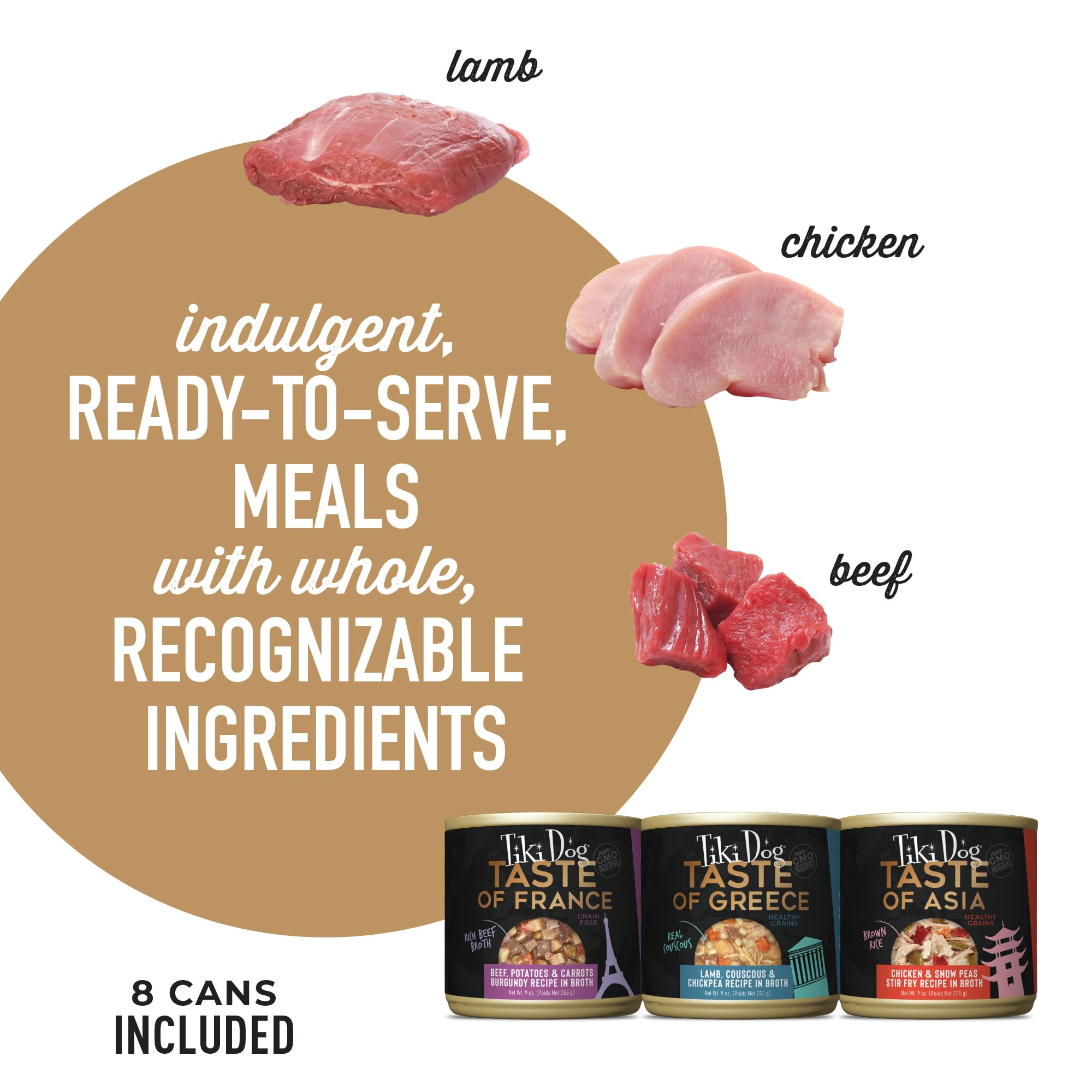 TIKI PETS conserve ouverte présentée dans une assiette pour visualiser portion