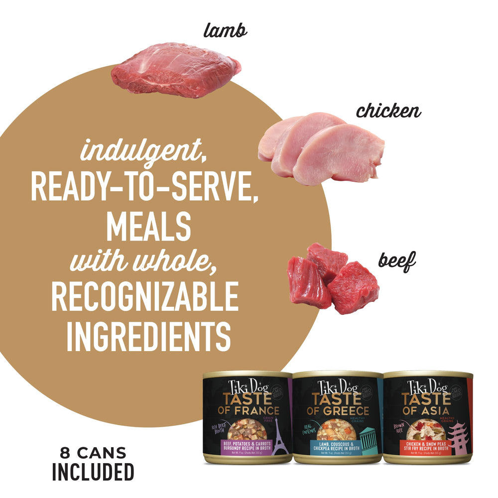 TIKI PETS conserve ouverte présentée dans une assiette pour visualiser portion