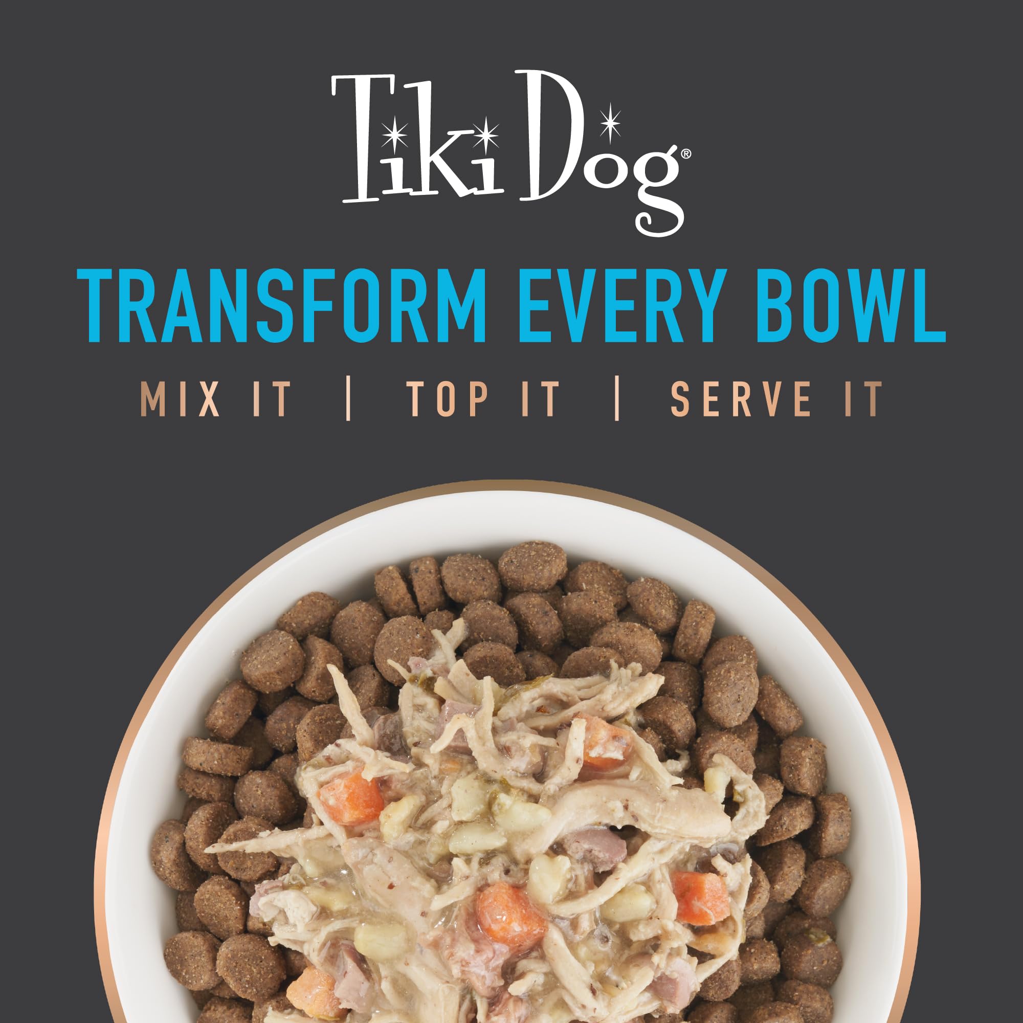 TIKI PETS gamelle sur table avec chien montrant produit en situation de repas