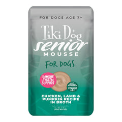 TIKI PETS pot Tiki Dog Senior Mousse vue avant montrant emballage pratique