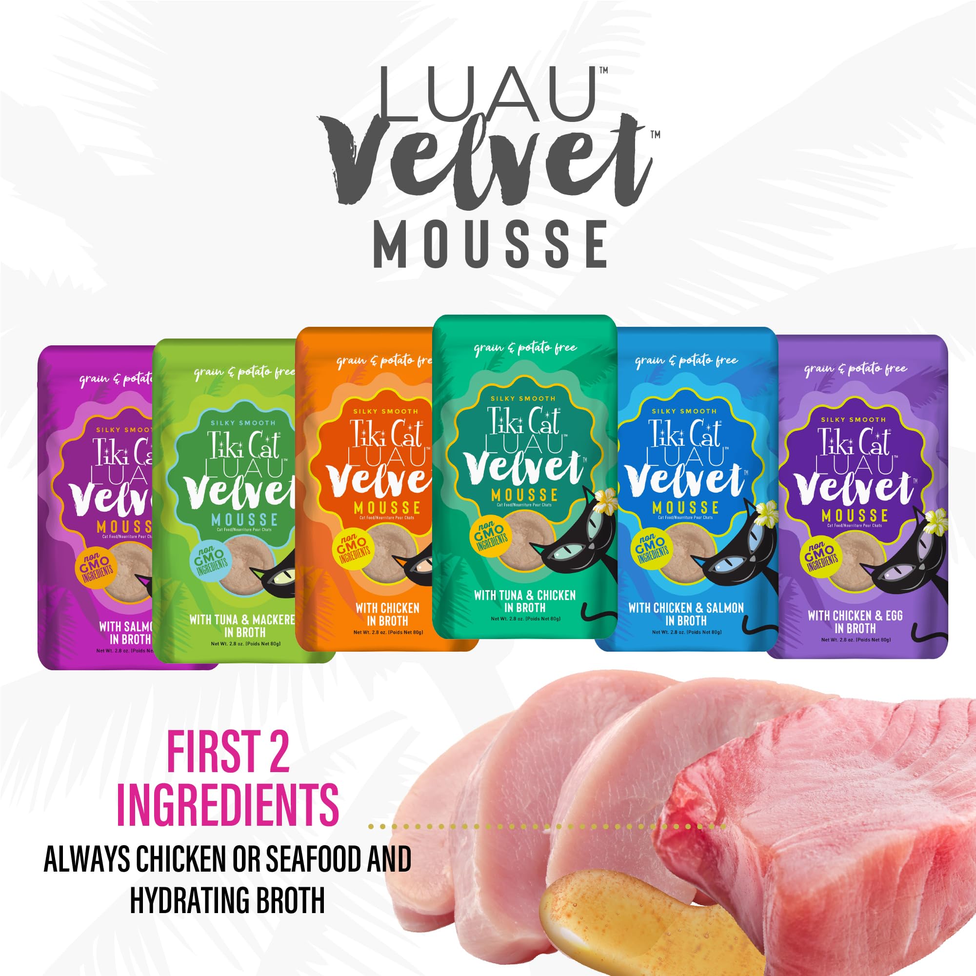 TIKI PETS pack ouvert avec 12 sachets pratiques pour varier