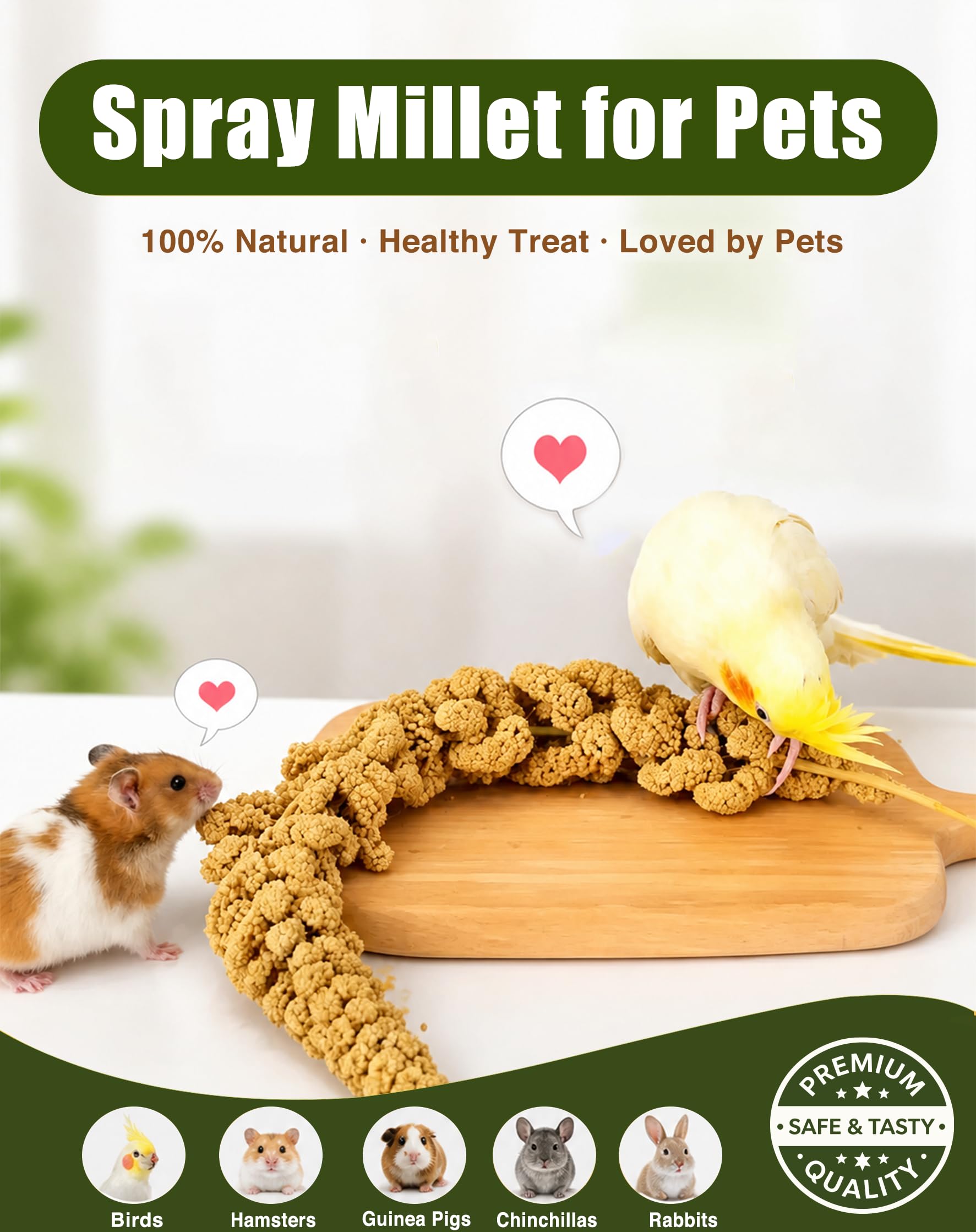 TINYFIELD oiseau jouant avec millet en spray encourageant l'exercice mental