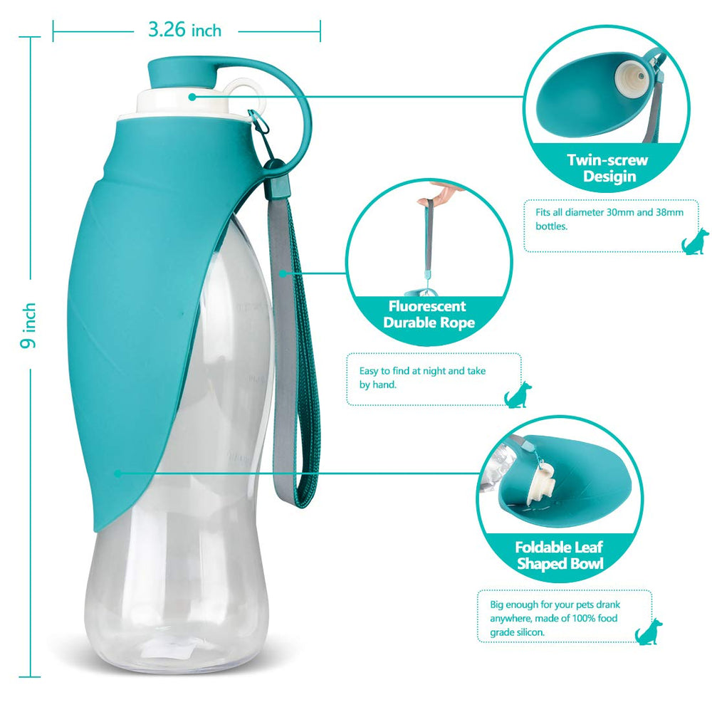 TIOVERY bouteille en usage lors d'une promenade, hydrate le chien facilement