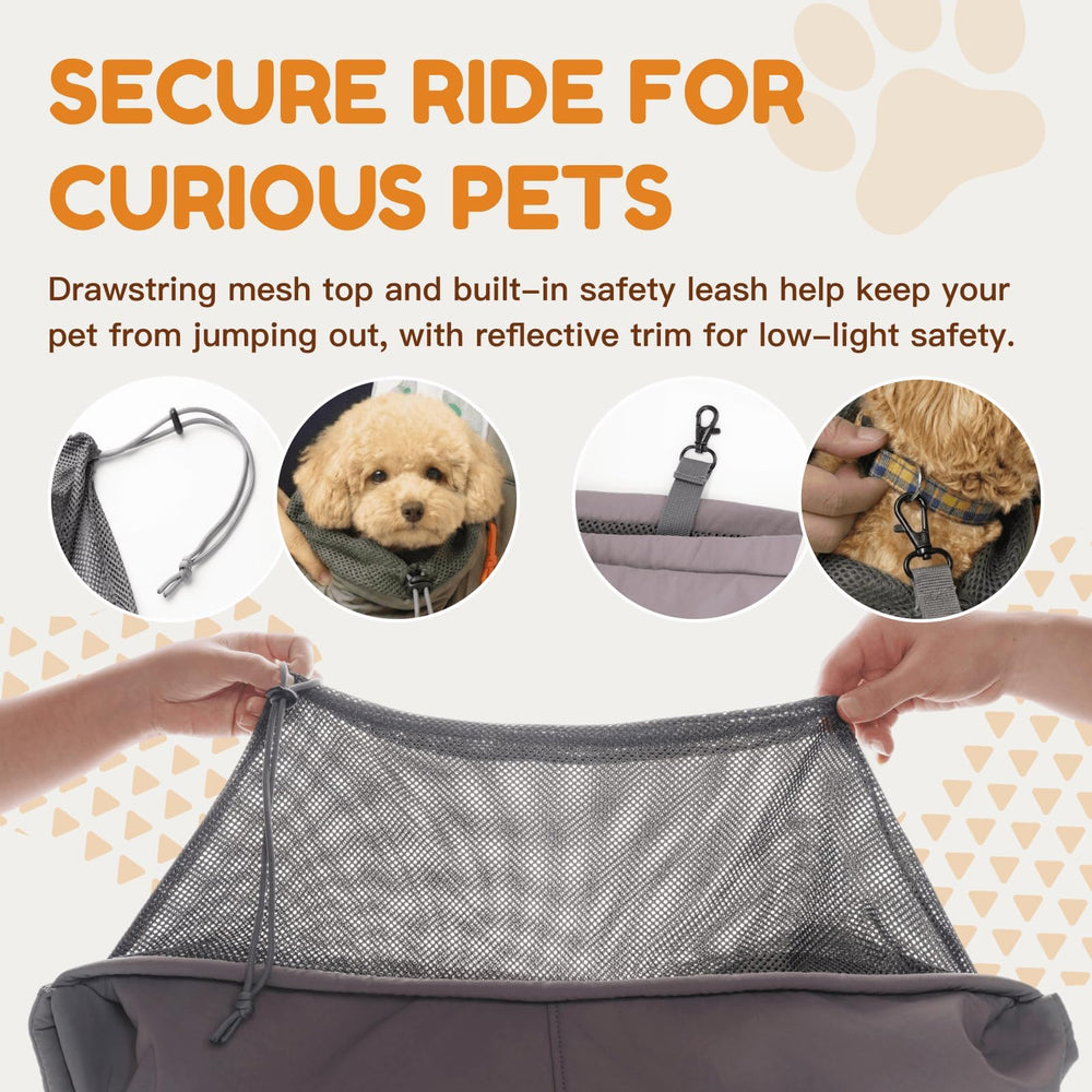 Tirige chat installé dans le sac illustrant transport sûr et proche