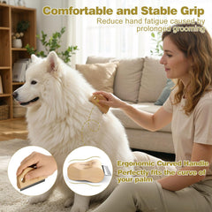 Tivray brosse utilisée sur chien réduisant la mue et améliorant le pelage