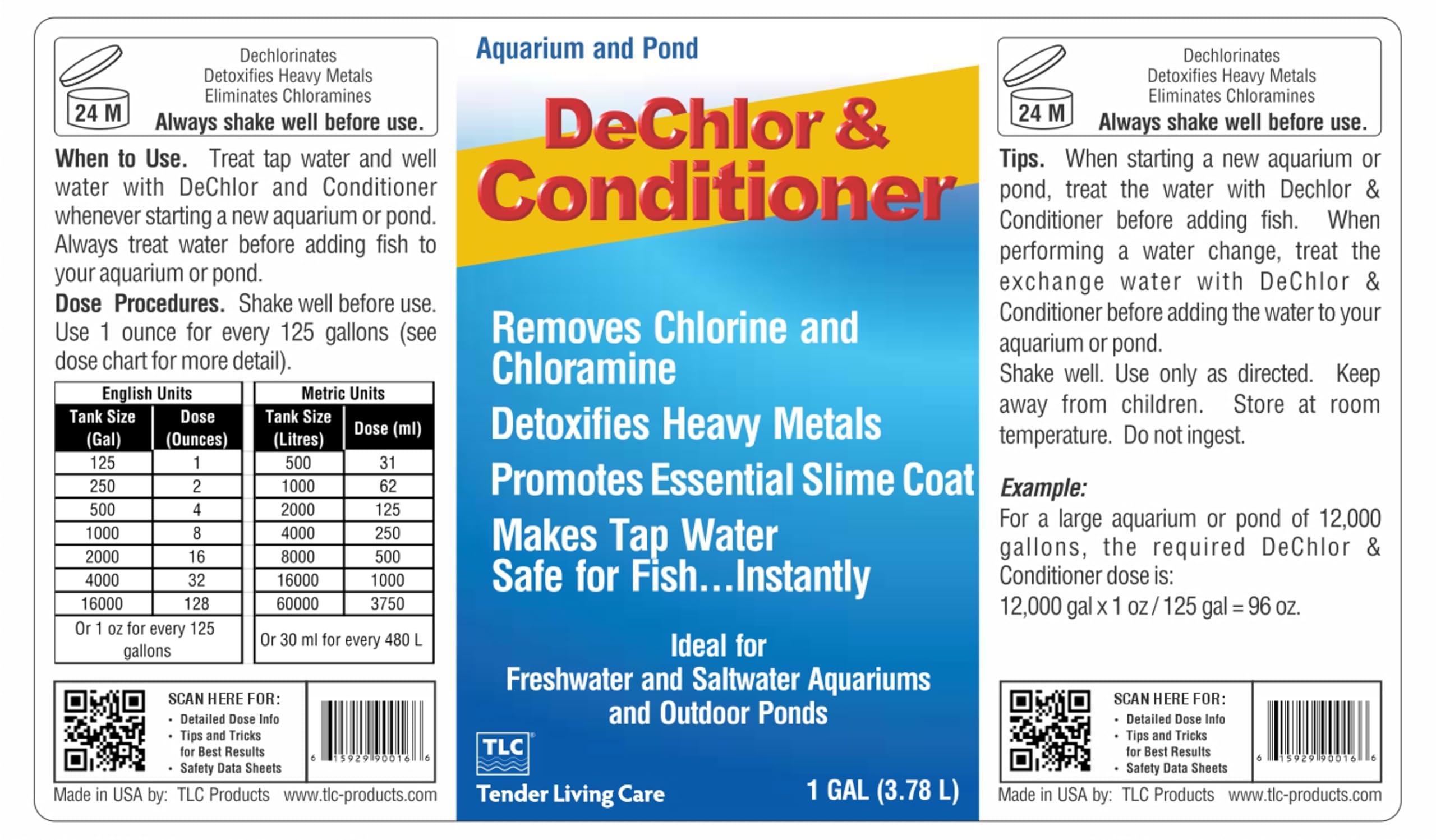 TLC Products application dans aquarium démontrant une eau préparée et plus sûre