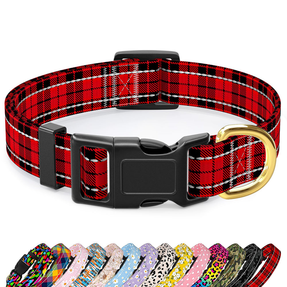 TMOODEL collier face avant montrant le motif tartan et confort