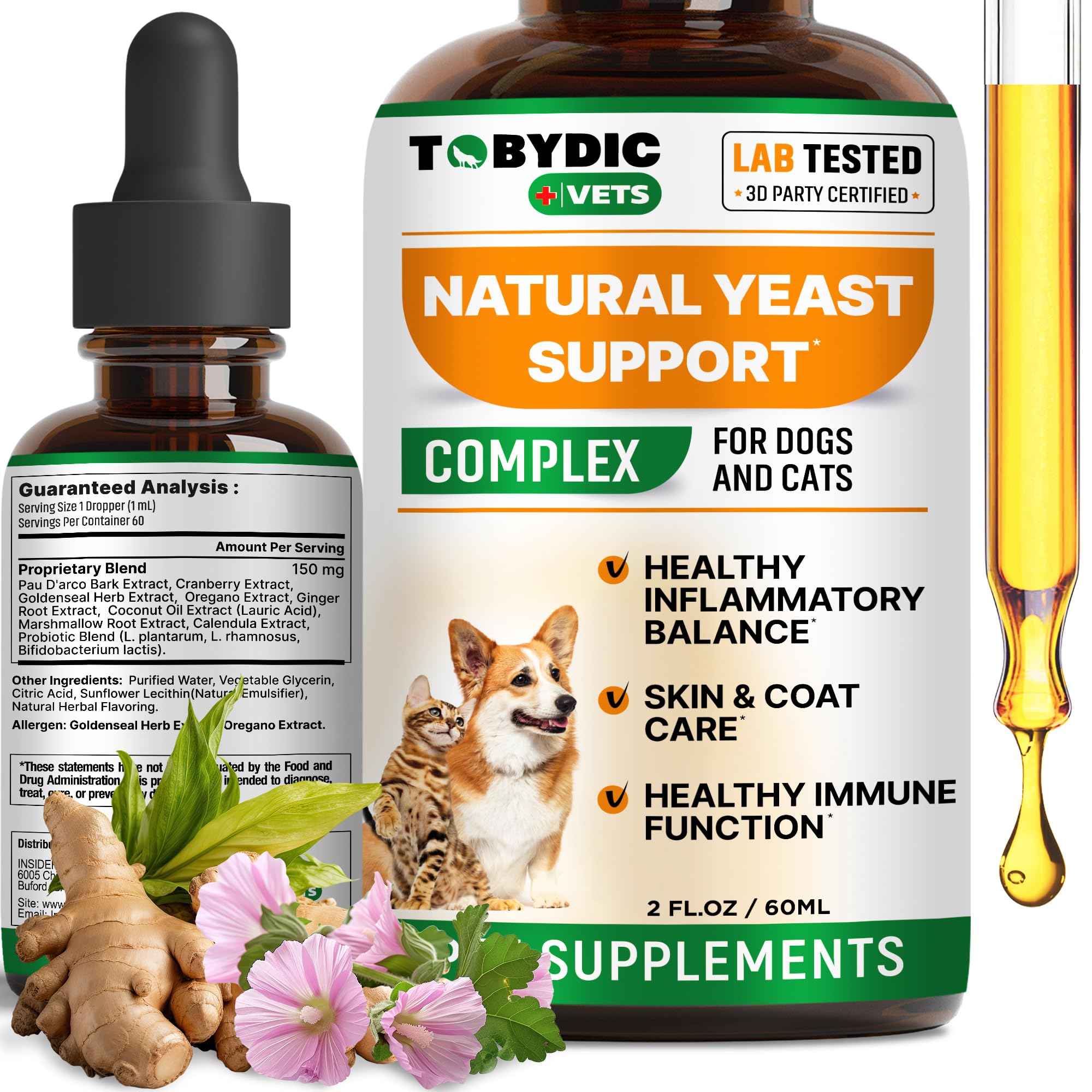 TOBYDIC emballage avant montrant produit naturel et bénéfice apaisant