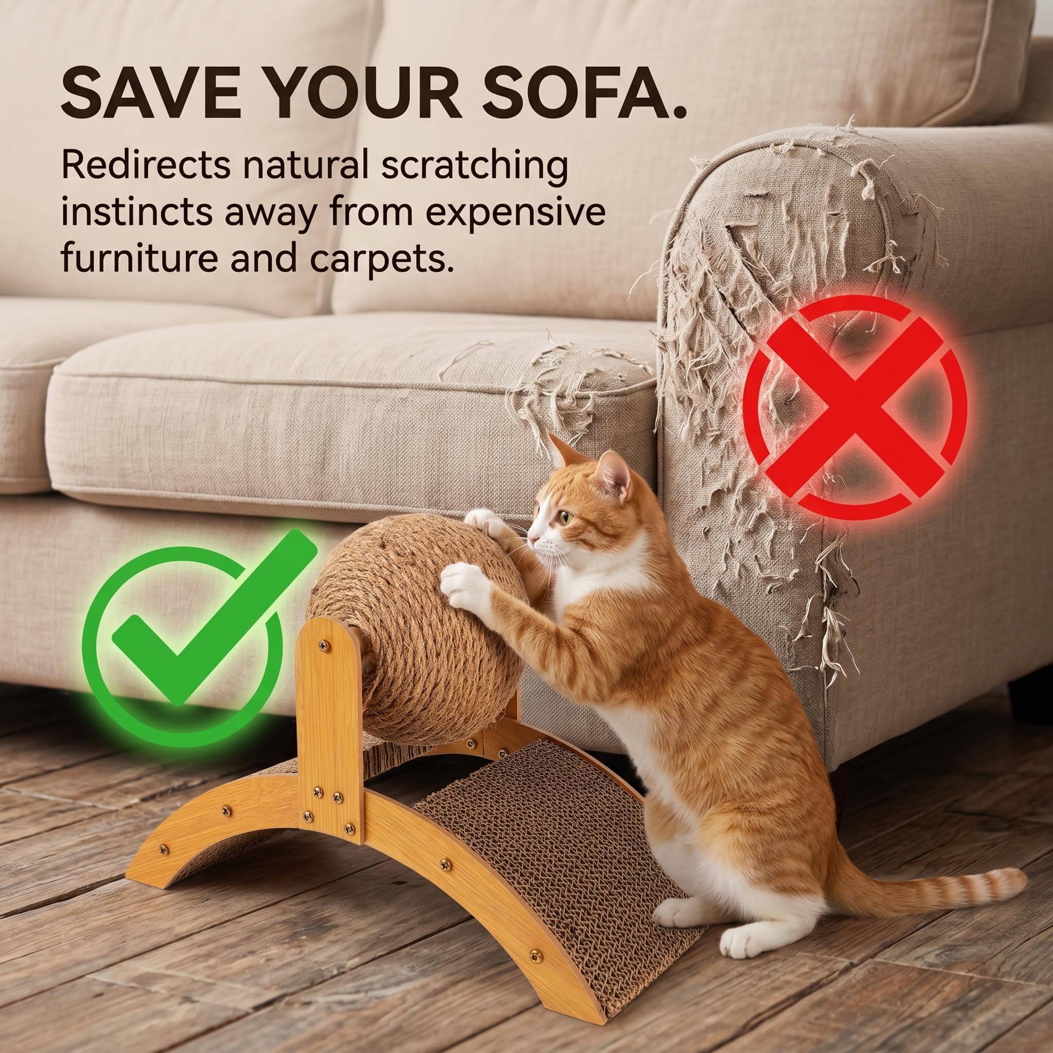 Toddmomy détail du carton et sisal, matériaux durables et sûrs