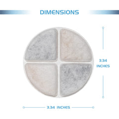 TOGGATH filtre à côté d'une règle montrant diamètre précis 8,5 cm