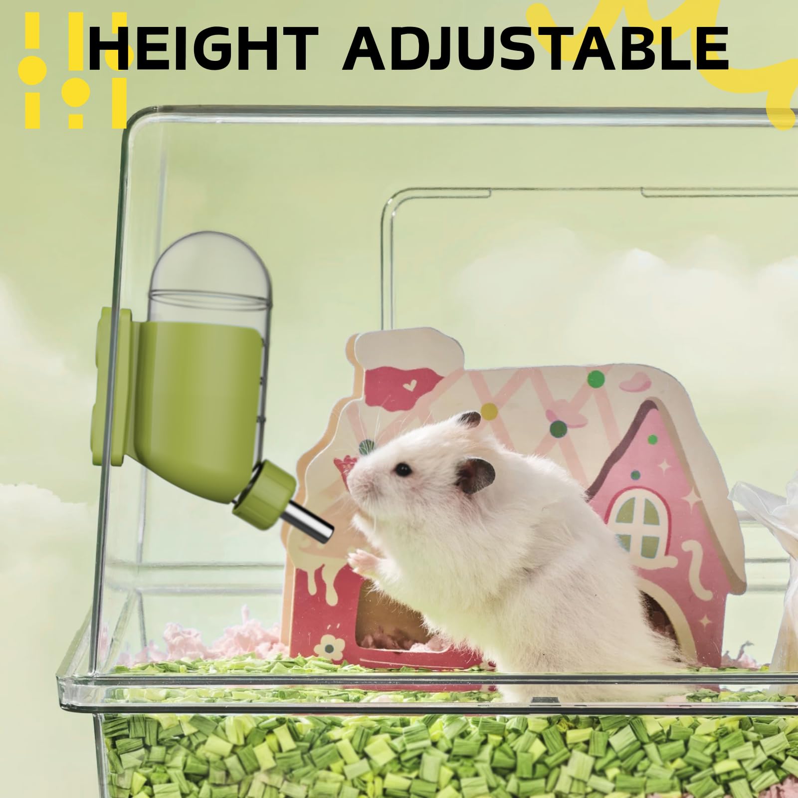 TOKAYIFE bouteille en situation avec un hamster buvant confortablement