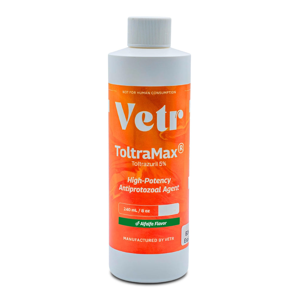 ToltraMax flacon avant montrant l'étiquette claire et la concentration 5%