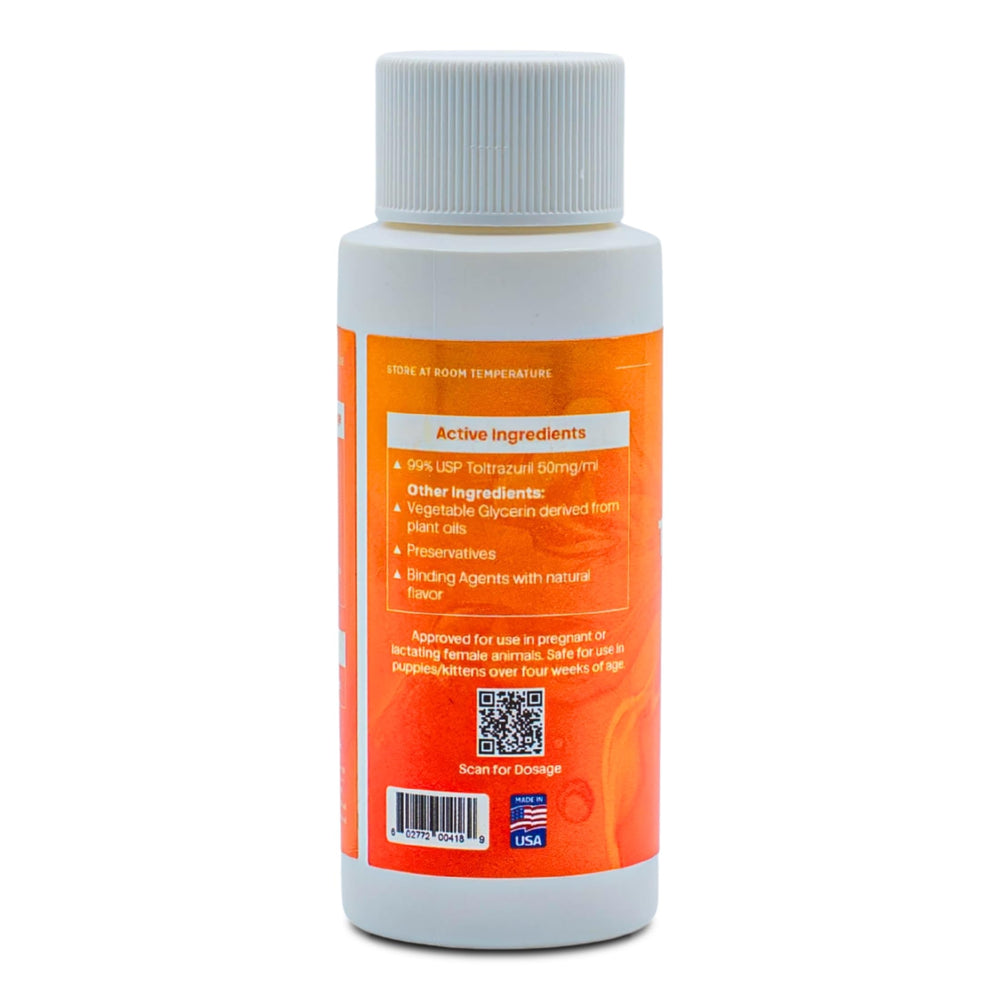 ToltraMax suspension en gouttes illustrant la texture fluide et dosage facile