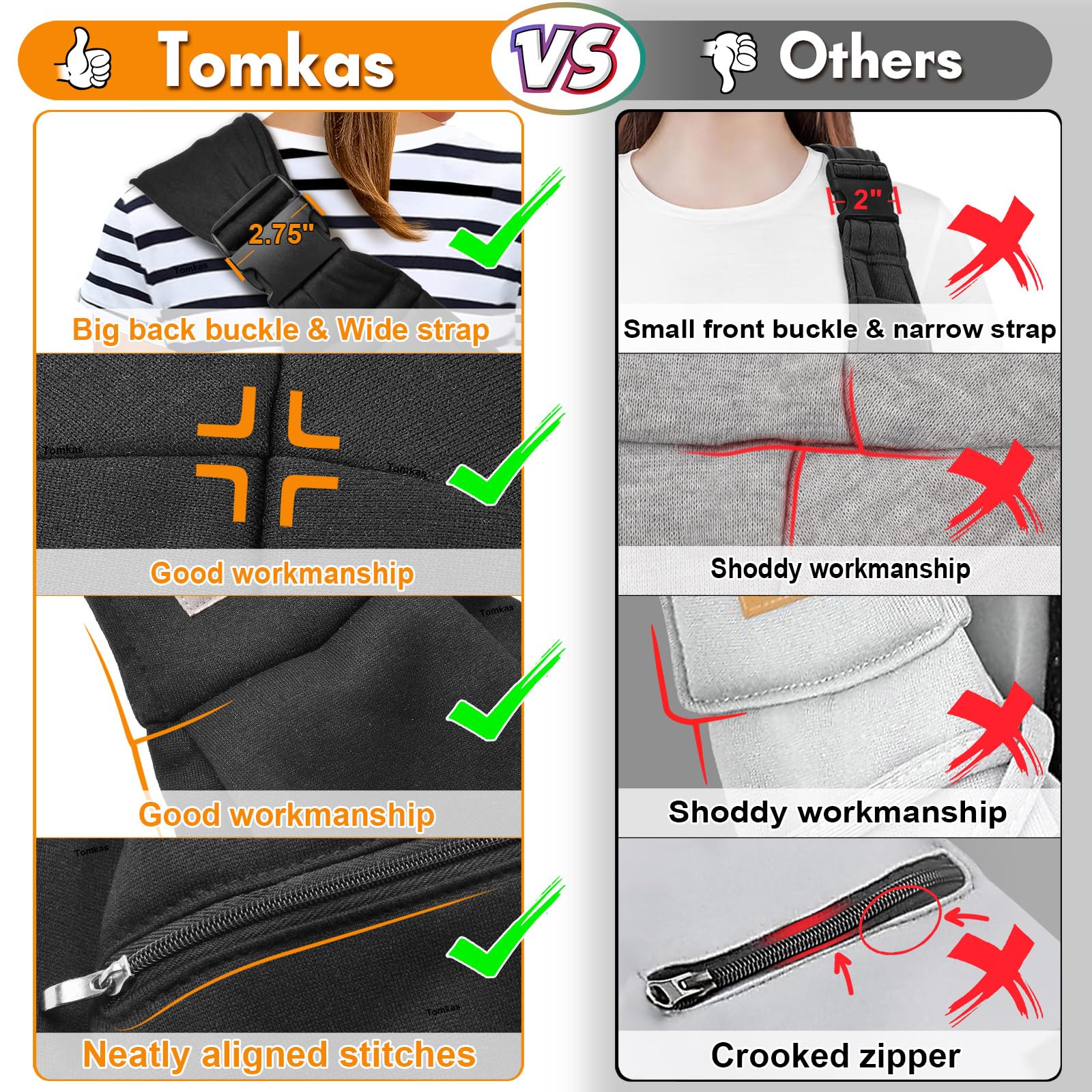 TOMKAS boucle de sécurité interne maintien sûr de l'animal