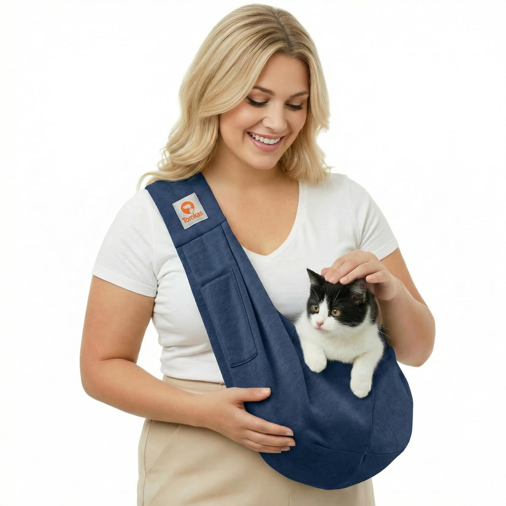 TOMKAS sac face bleu foncé montrant silhouette compacte et protection