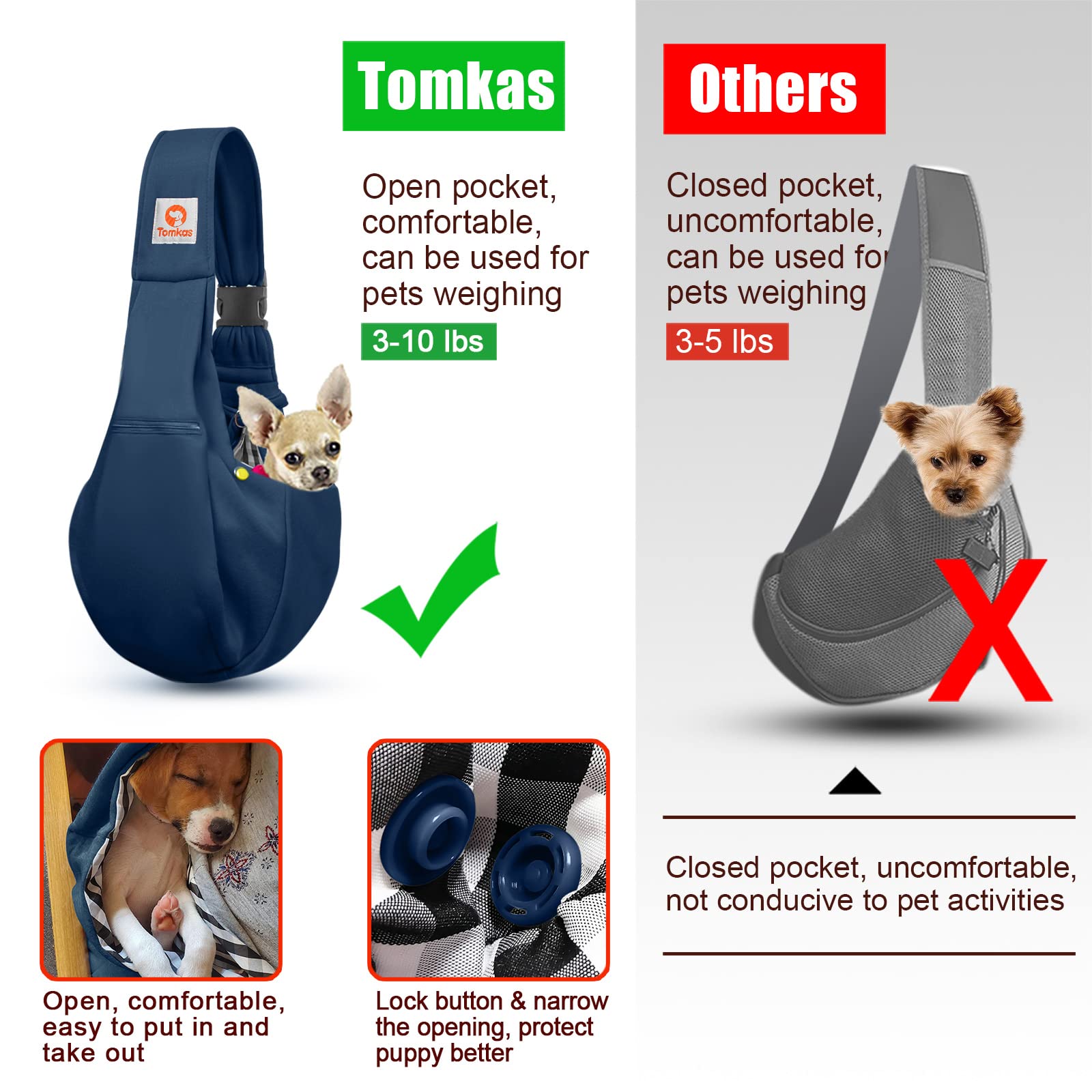 TOMKAS sangle réglable avec boucle plastique pour ajustement sûr