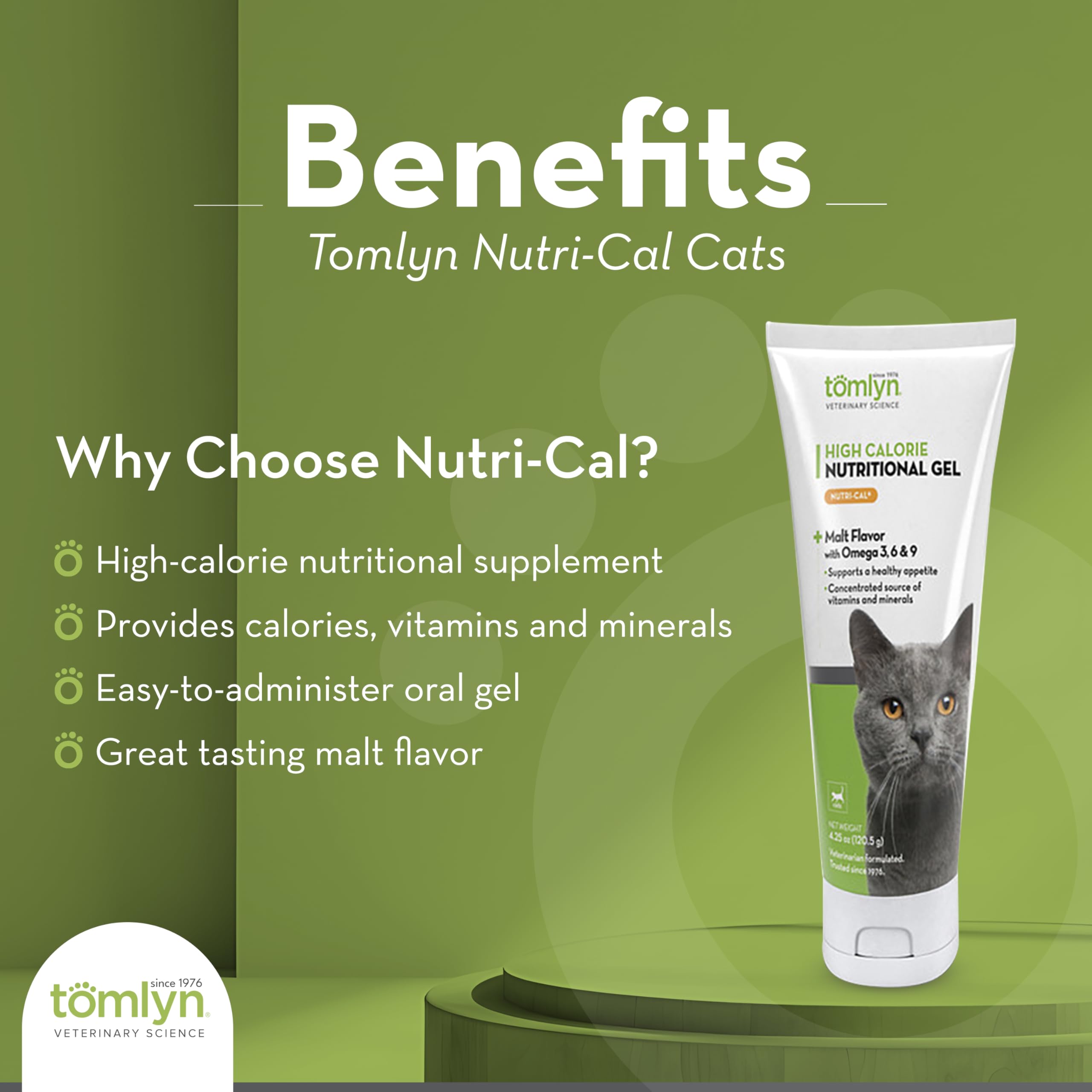 Tomlyn Nutri-Cal gel ouvert montrant la texture onctueuse et appétente pour le chat