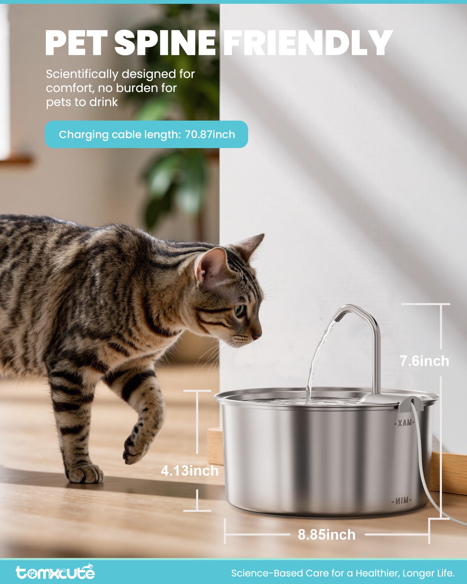 Tomxcute fenêtre niveau d'eau visible pour surveiller la quantité restante