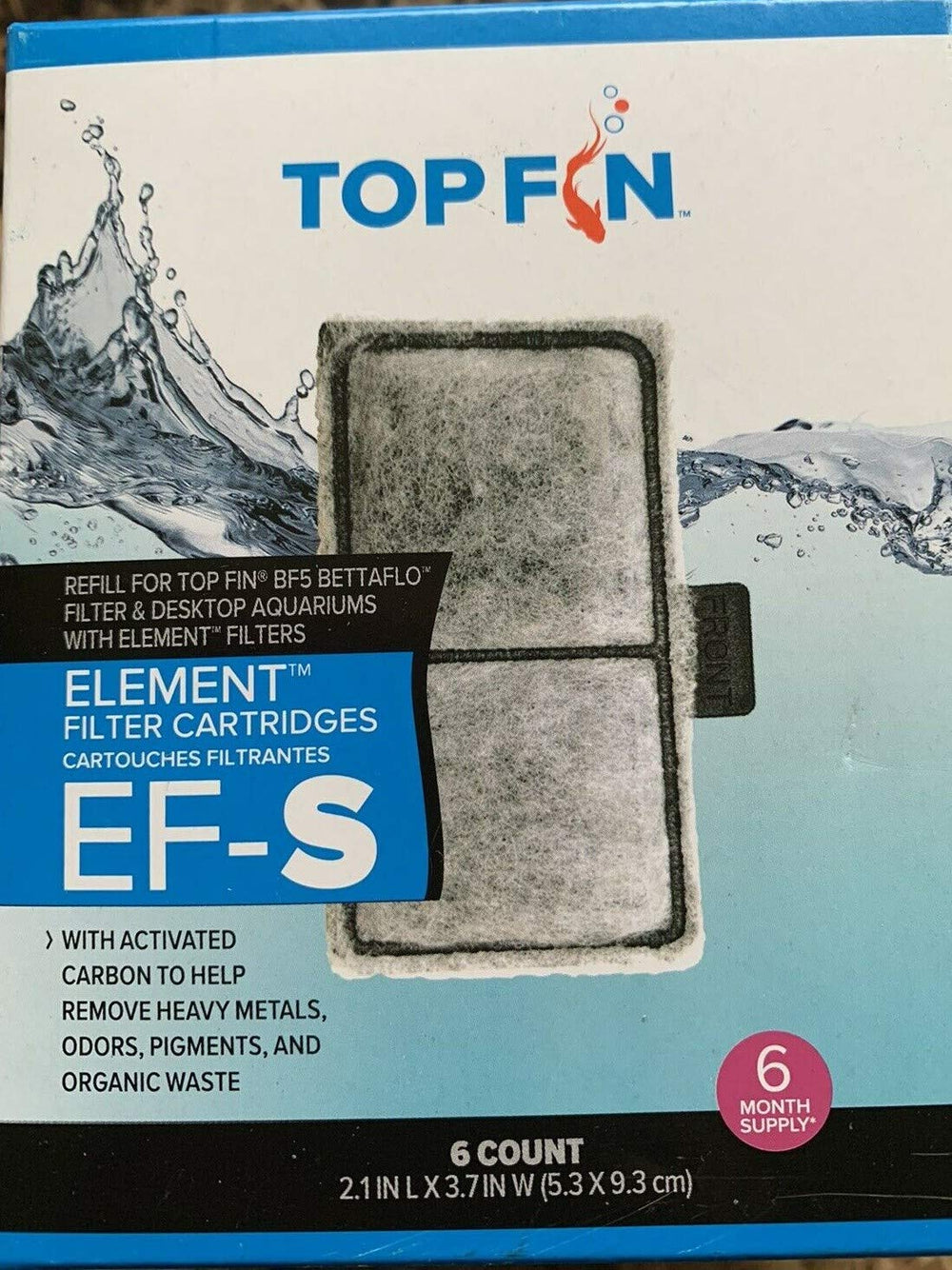Top Fin vue avant du paquet de six cartouches, remplacement pratique