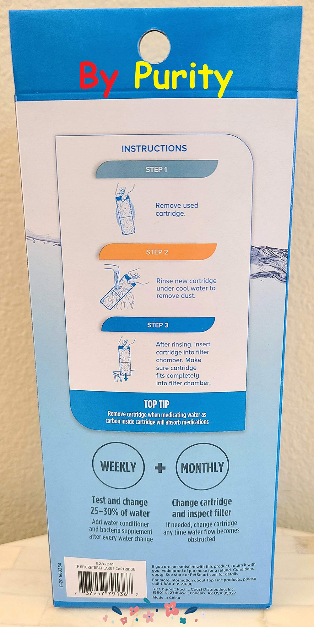 Top Fin cartouche RF-L installée en aquarium améliorant la clarté visuelle