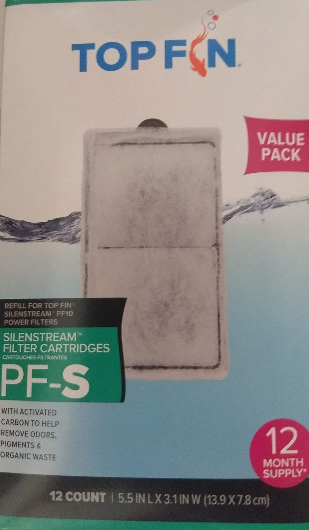 Top Fin recharge PF‑S comparaison de taille dans la main facilitant installation