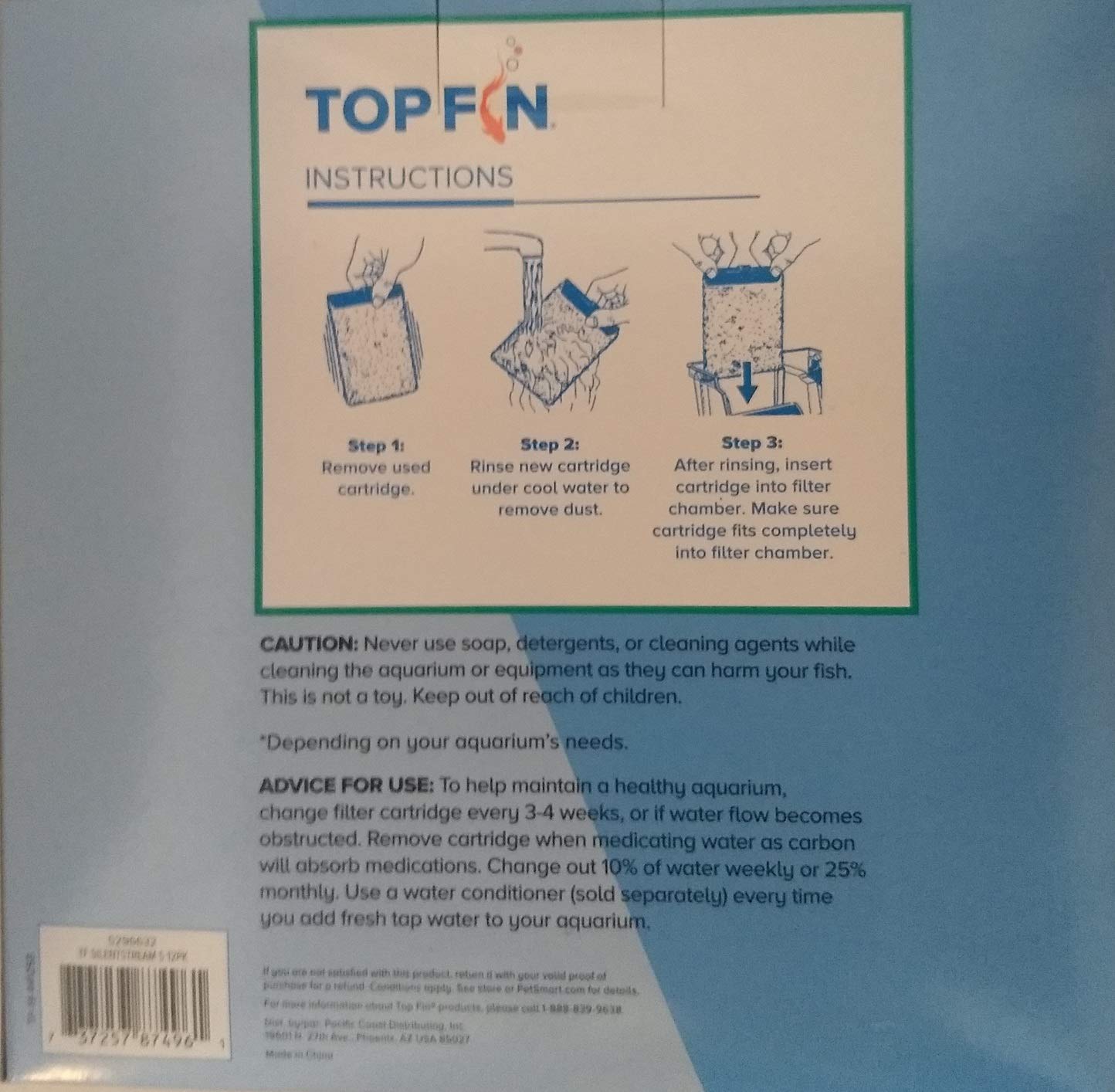 Top Fin recharge PF‑S gros plan du charbon actif montrant adsorption améliorée