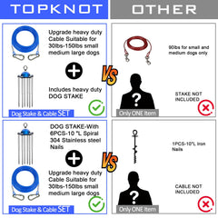 TOPKNOT câble 30ft avec mousqueton à vis pour attaches sécurisées
