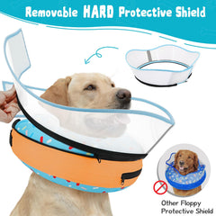 Toptakeit collier gonflable porté par chien illustrant mobilité et confort