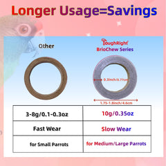 ToughRight bagel tenu en main pour comparer taille et épaisseur 0,3 in