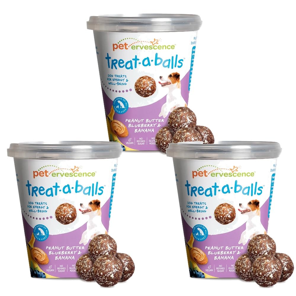 TREAT-A-BALLS emballage avant montrant la marque et l'information produit, rassure sur la qualité