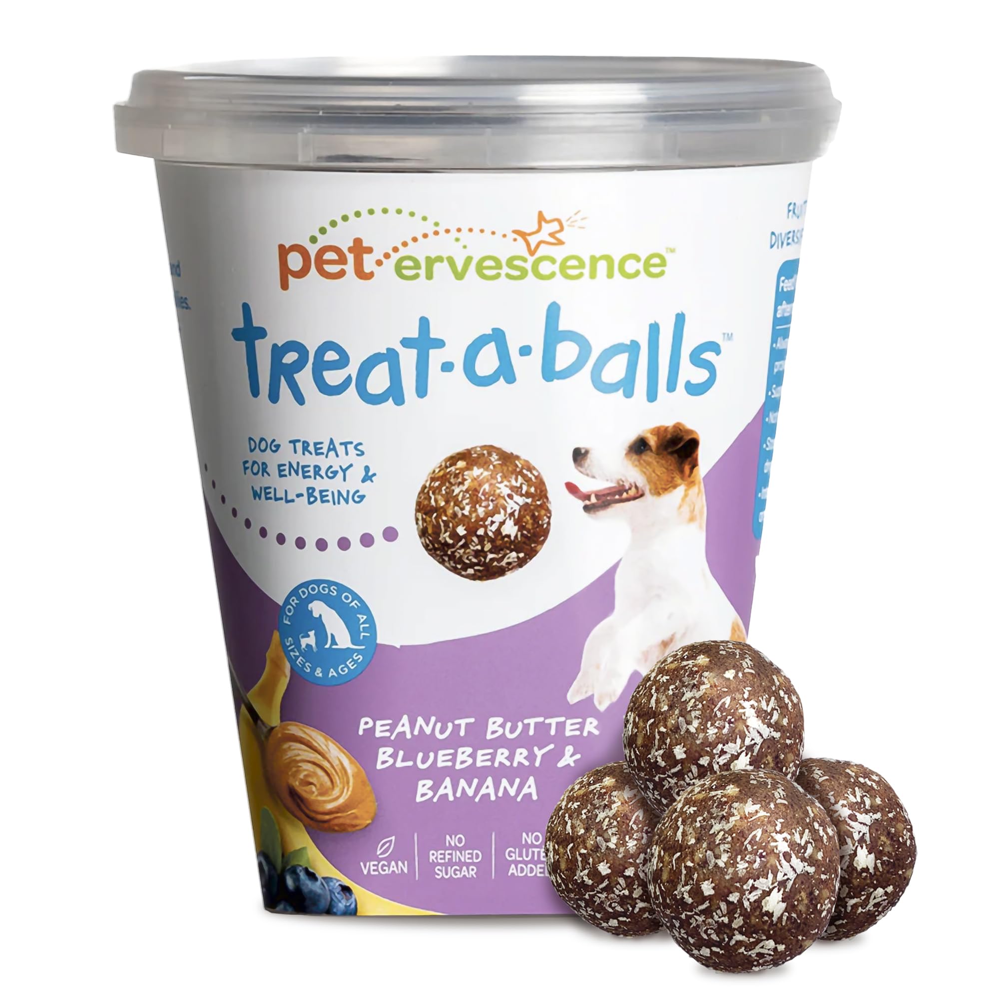TREAT-A-BALLS emballage avant montrant informations et bénéfices