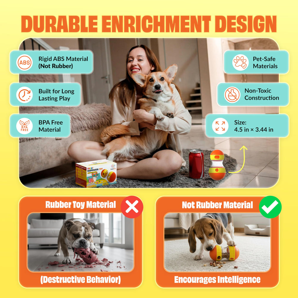 TRECKPET étiquette produit affichant instructions claires et matériaux sûrs