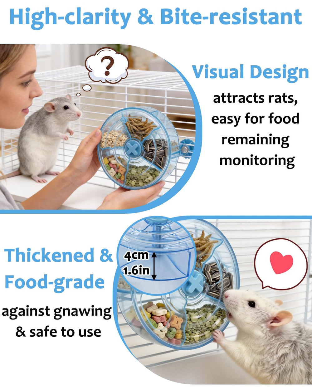 TriGia Paws fixé à une cage démontrant stabilité et gain d'espace