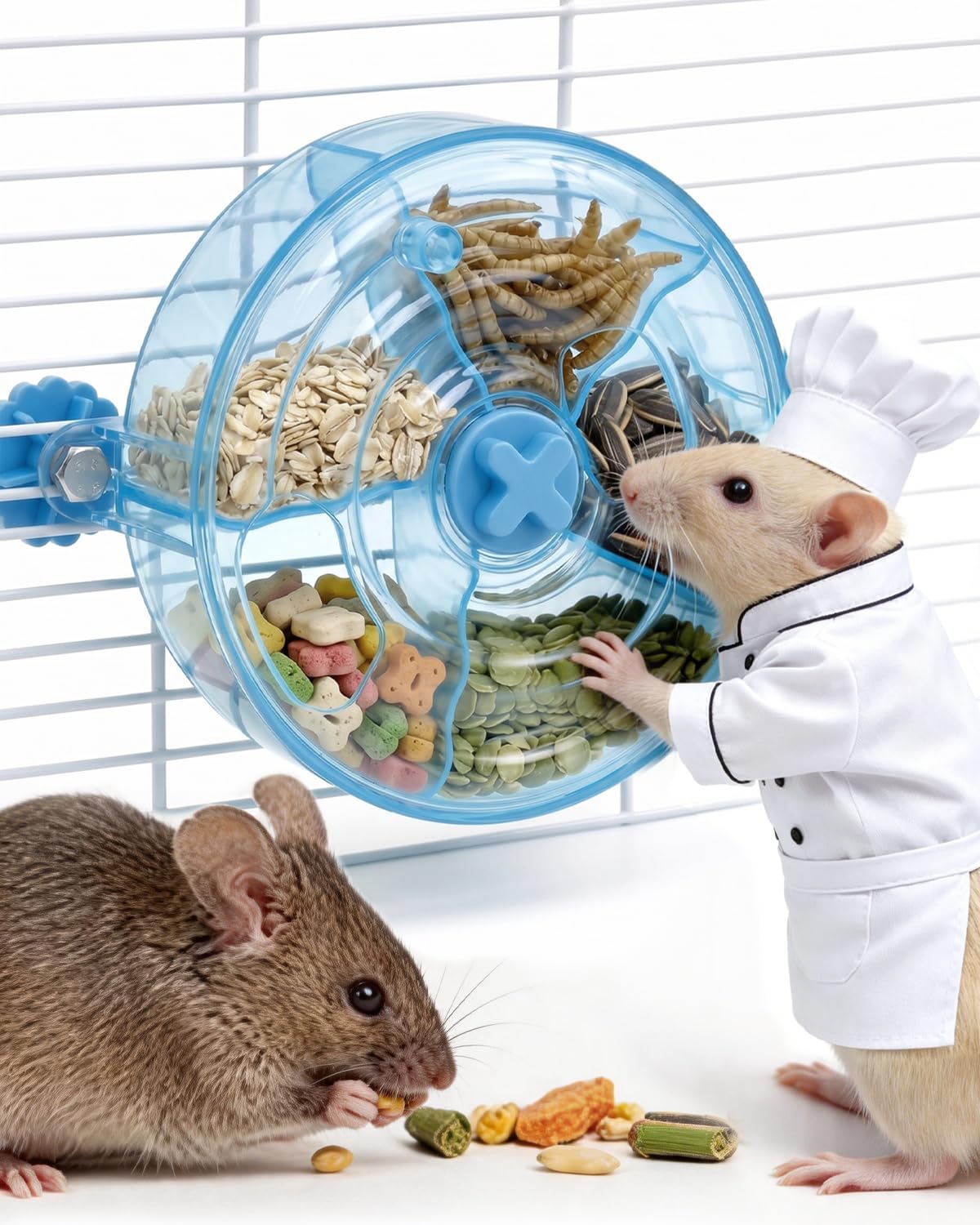 TriGia Paws boîte avant transparente montrant friandises et facilité de remplissage